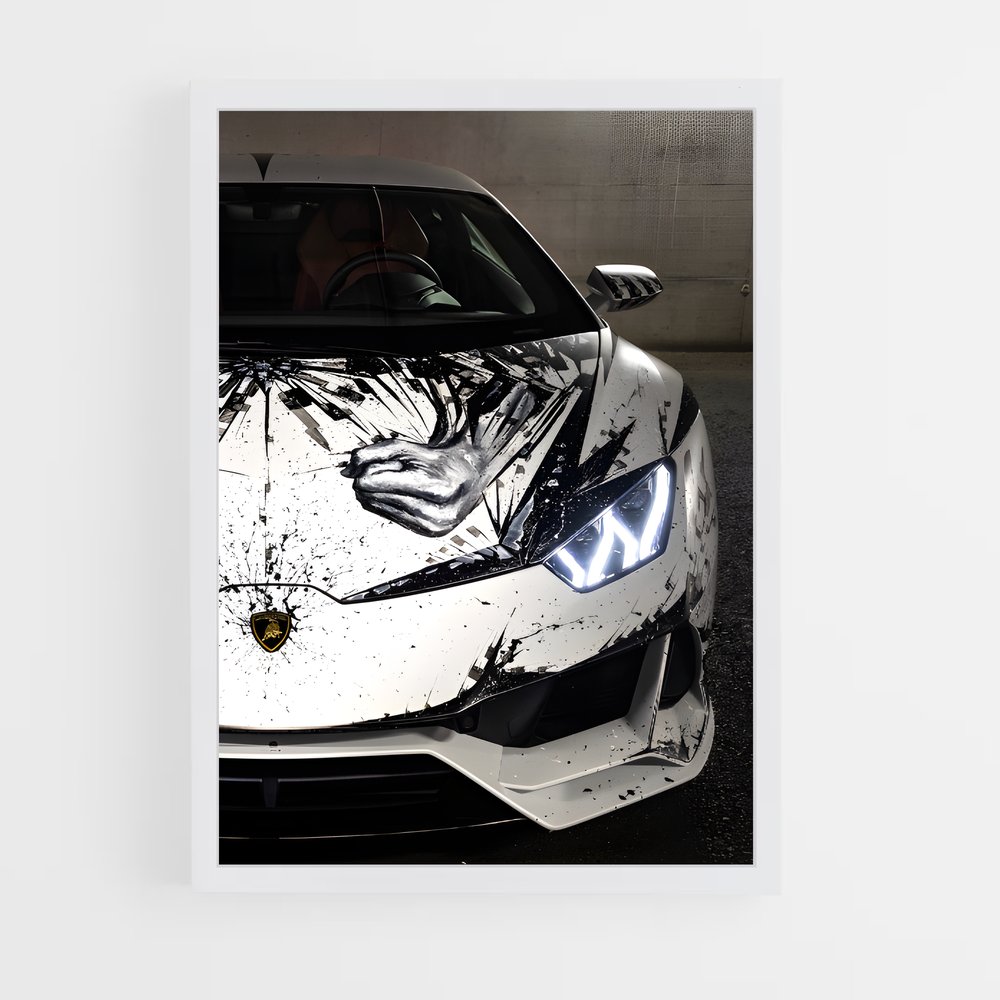 Poster Huracan Noir et Blanc – affiche Lamborghini (vue 3)